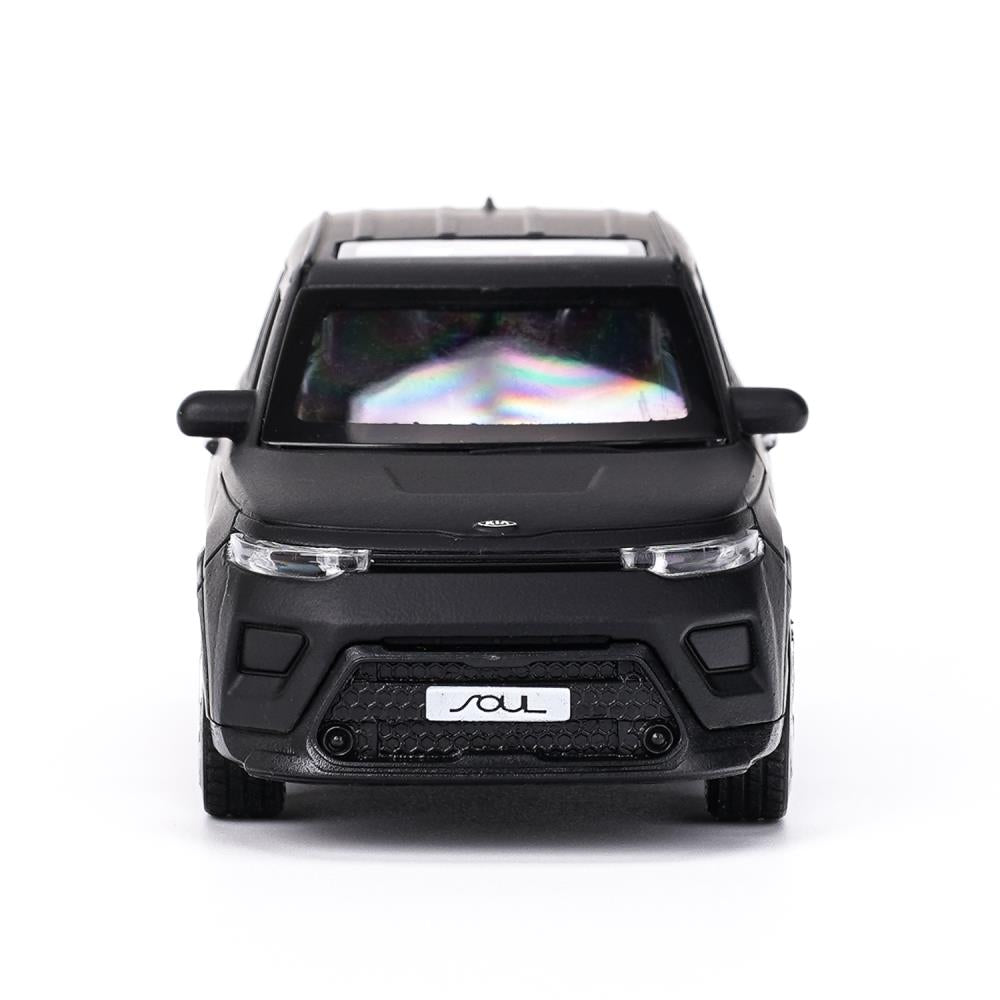 Машина металл свет-звук KIA soul 12 см, двер, инер, черный МАТОВЫЙ, kor. Parc technologique dans le cor.2*36шт