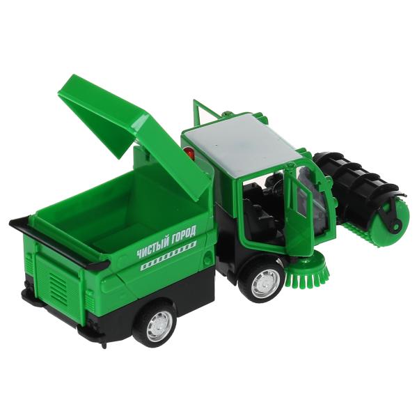 VACCAR-12SL-GN 317735 Машина металл свет-звук УБОРОЧНАЯ МАШИНА 15,5 см, двери, багажник, зеленый, кор. Те