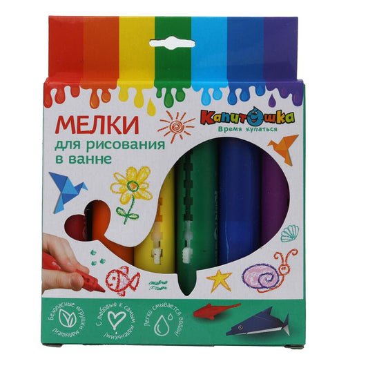 Мелки для рисования в ванной в кор. КАПИТОШКА в кор.48шт