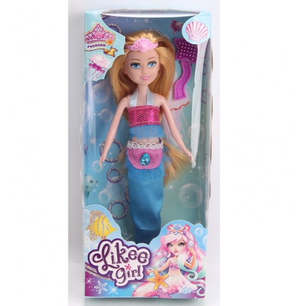 Кукла 23 см, в платье русалки LIKEE GIRL в кор.2*48шт