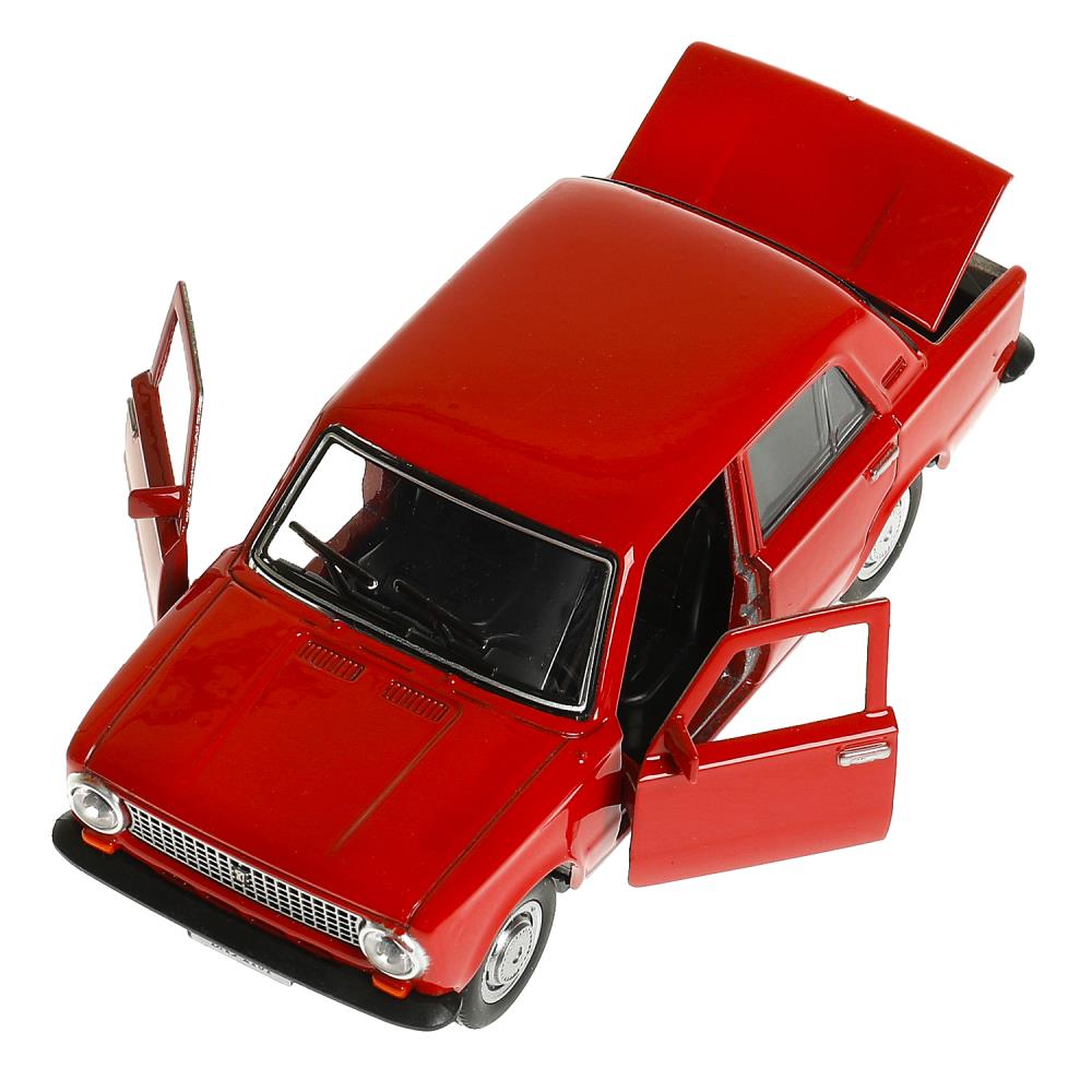 Машина металл ваз-2101 длина 12 см, двери, багажник, инерц, красный, кор. Технопарк в кор.2*36шт