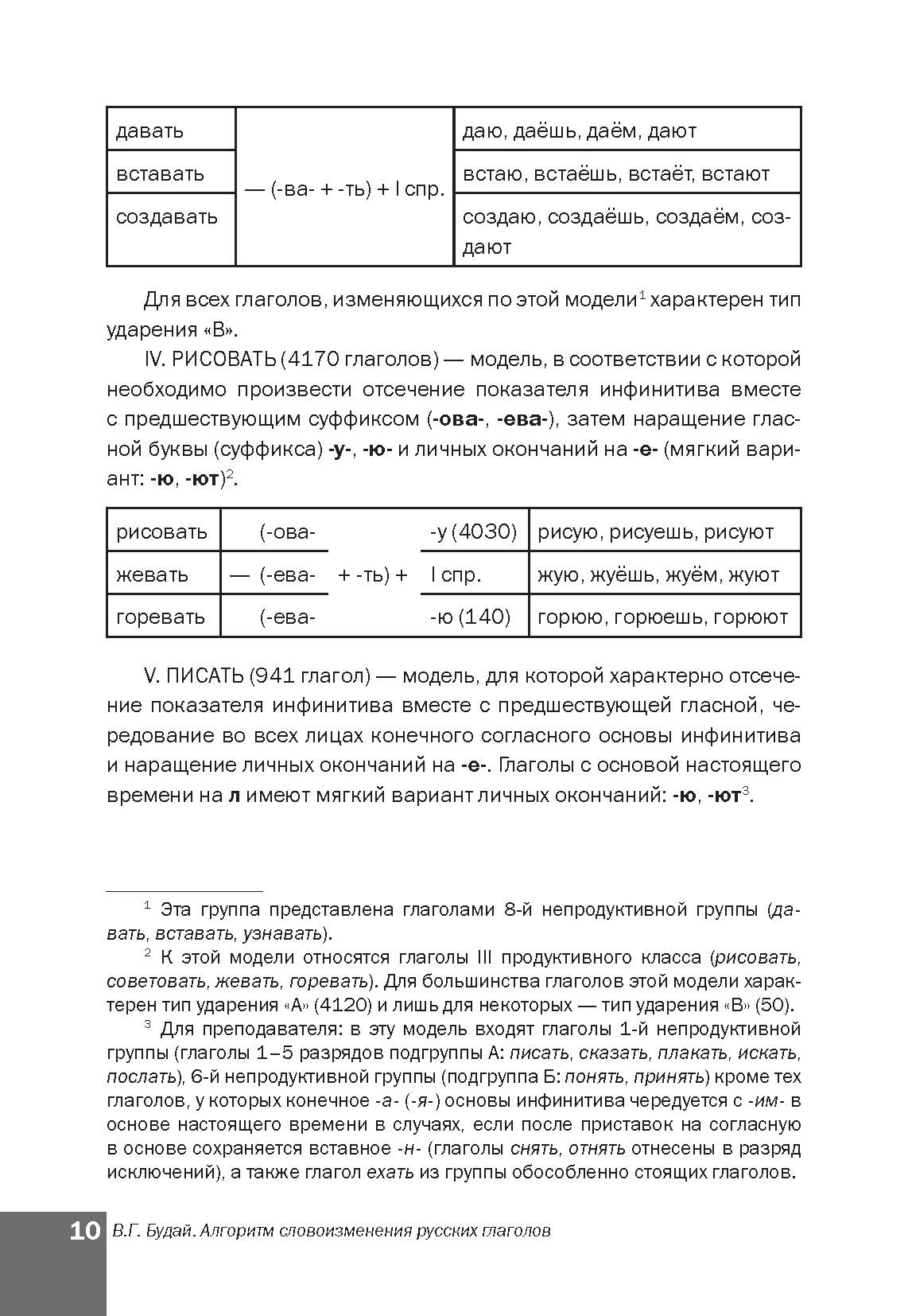 Алгоритм словоизменения русских глаголов. Настоящее (простое будущее) время. Учебно-методическое пособие по русскому языку как иностранному