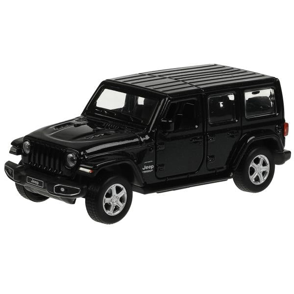 Machine en métal JEEP WRANGLER SAHARA 12 cm, double, bagage, acier, noir, cor. Parc technologique dans le cor.2*36шт