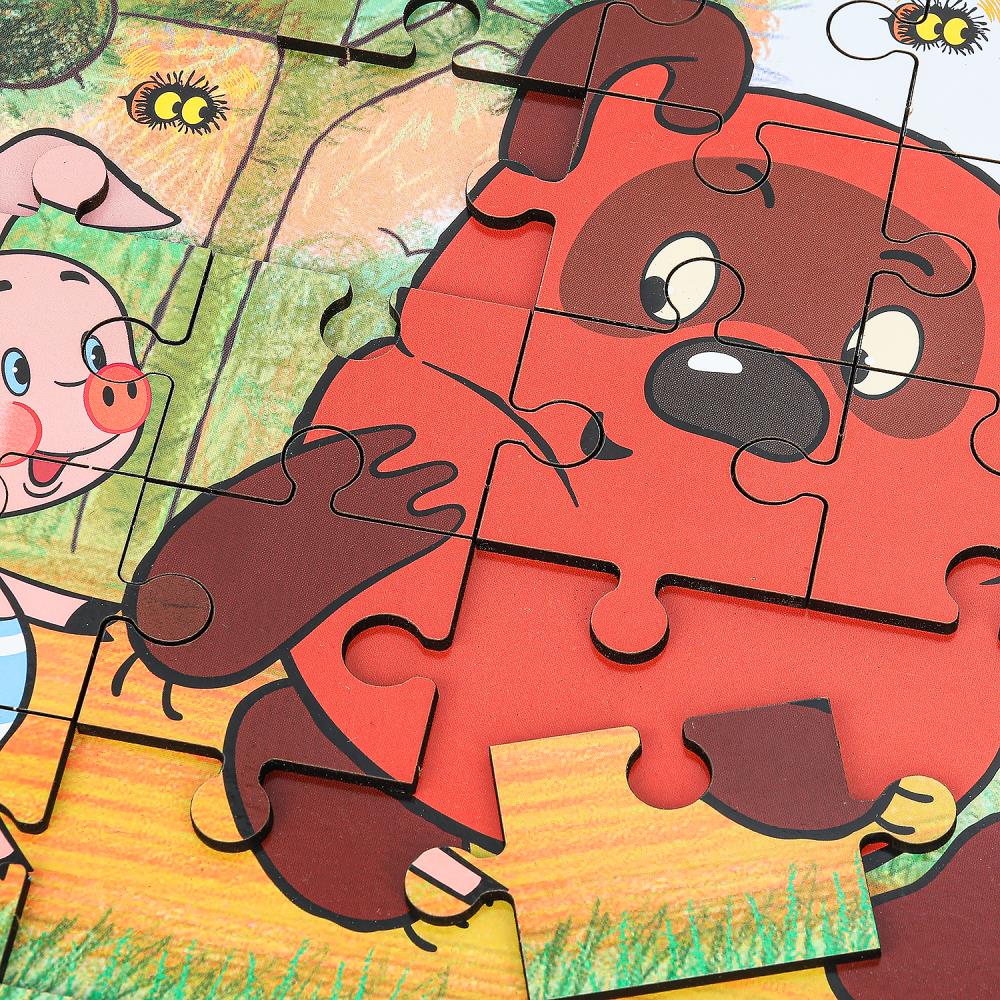 Игрушка деревянная пазл 28*19,5 см. СОЮЗМУЛЬТФИЛЬМ терм. пакет Буратино в кор.25шт