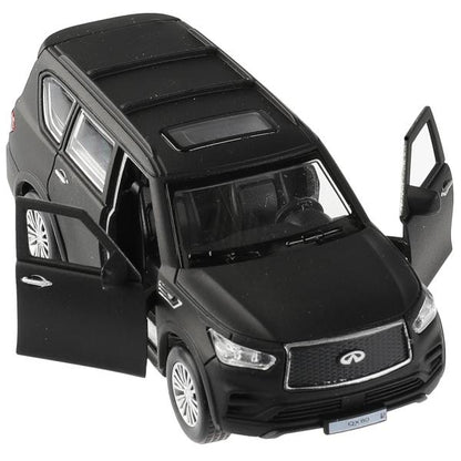QX80-12MAT-BK (72) Машина металл INFINITI QX80, длина 12,5 см, двери, баг., инер, черный, кор. Техно