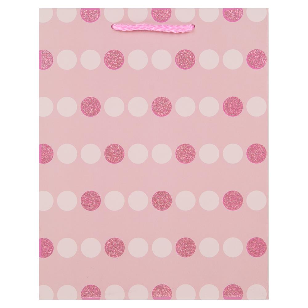 Пакет подарочный с глиттером, кружки, размер м,190 гр/м2 ЧУДО ПРАЗДНИК в кор.12*12шт